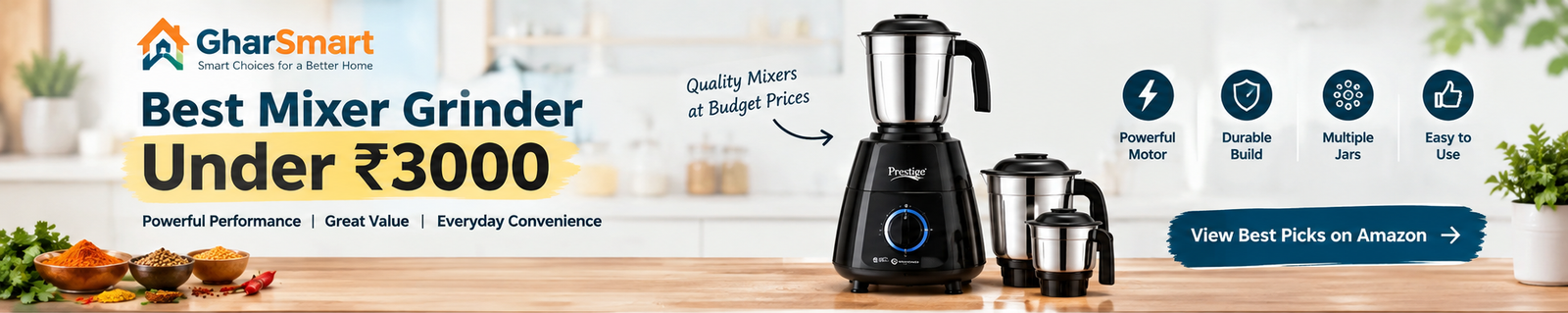 Best mixer grinder under ₹3000 for Indian kitchen